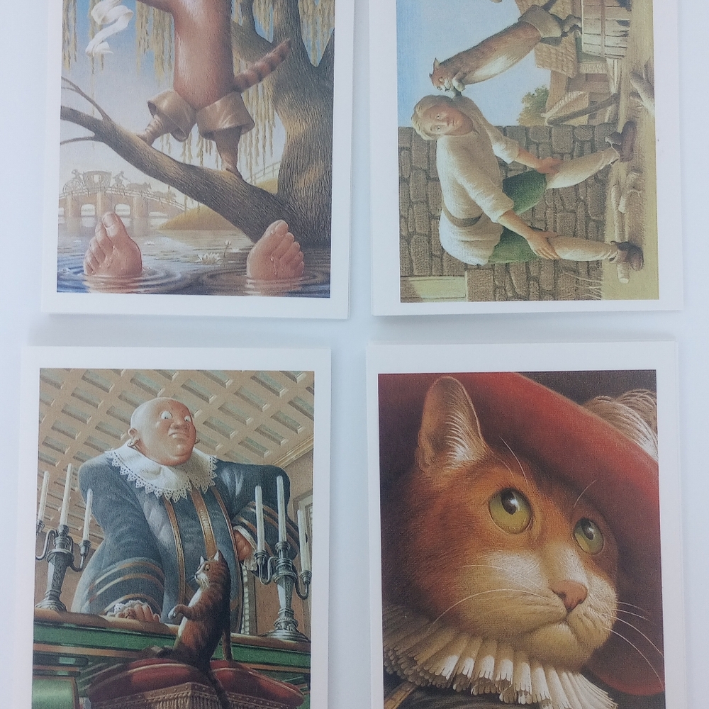 RARE Notecards PUSS IN BOOTS Fred Marcellino 1993 Mudpuppy Press Notecards Vtg